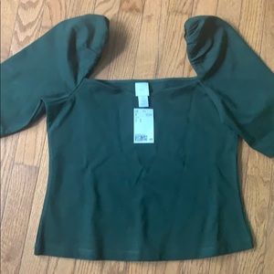 H&M Emerald Green Top NWT